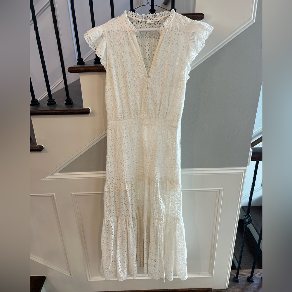 Veronica Beard White Lace Dress